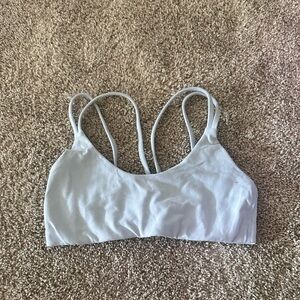 tna aritzia sports bra light blue
